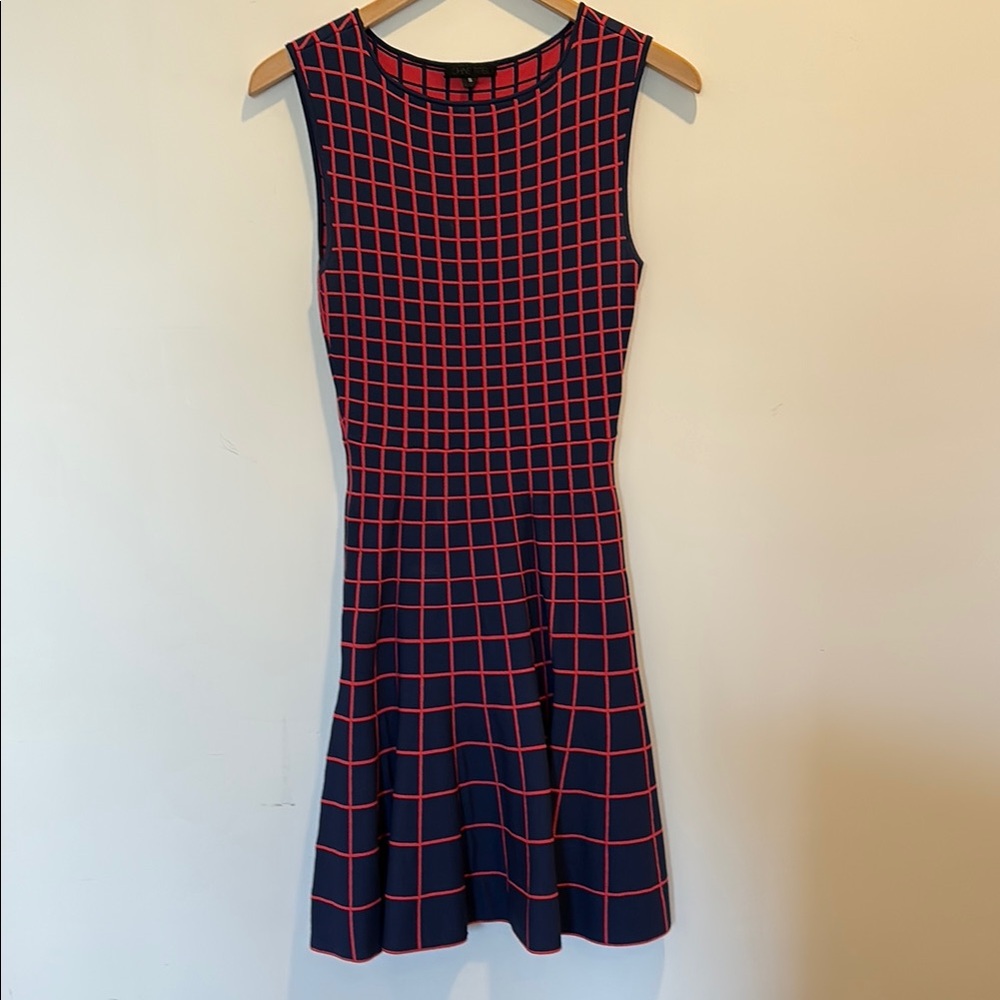 Ohne Titel Red and Blue Fit and Flare Mini Dress